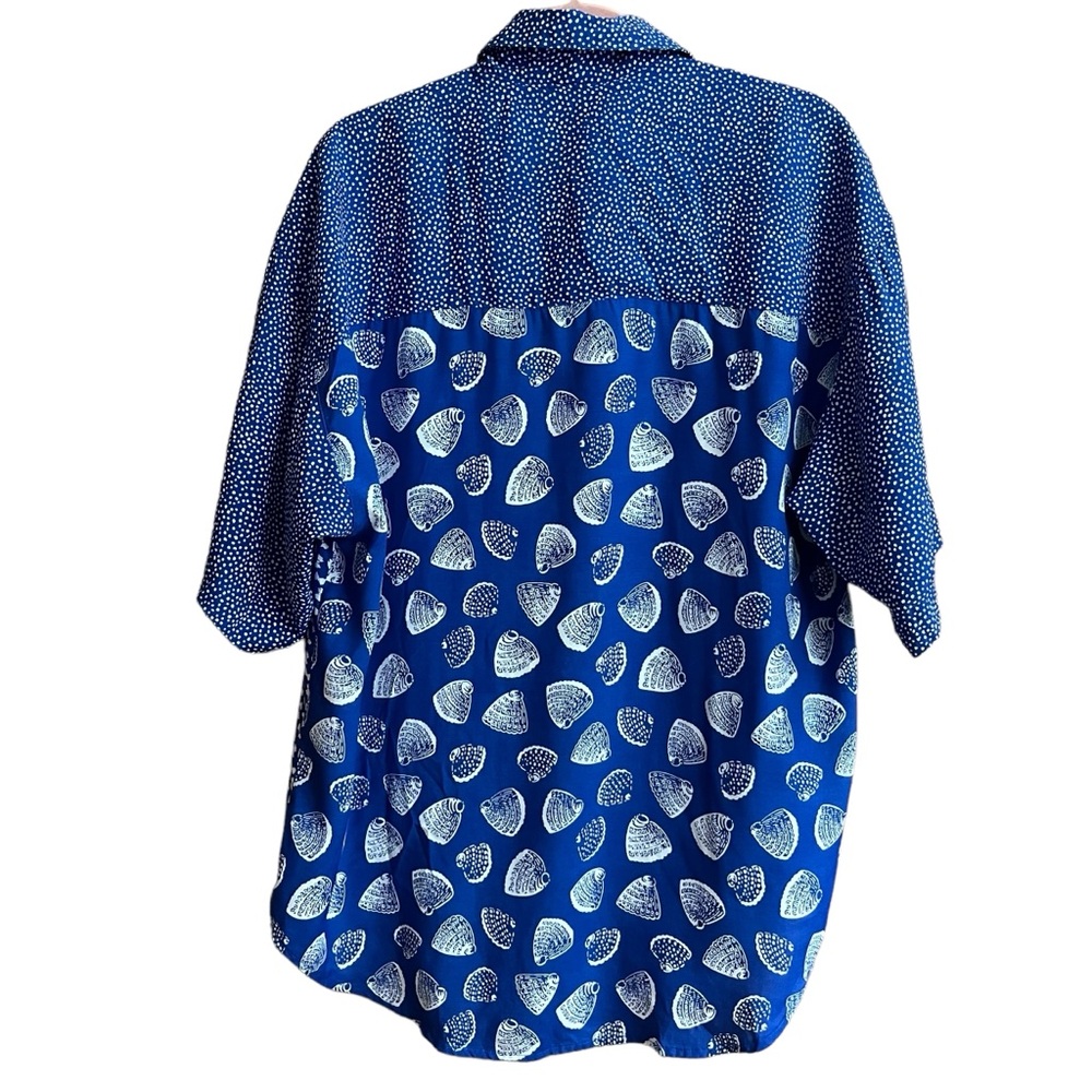 Vintage Weathervane Button Up Top Patchwork Beach… - image 6